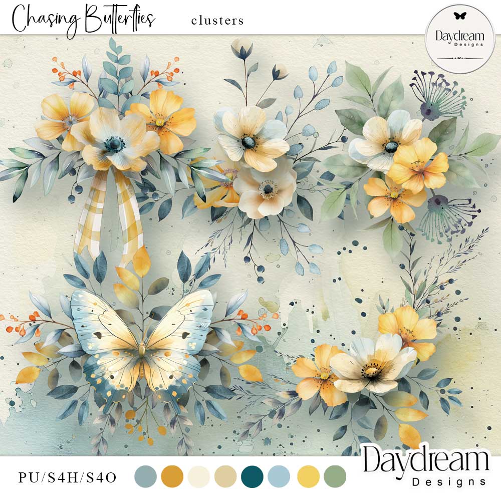 Chasing Butterflies Clusters by Daydream Designs    