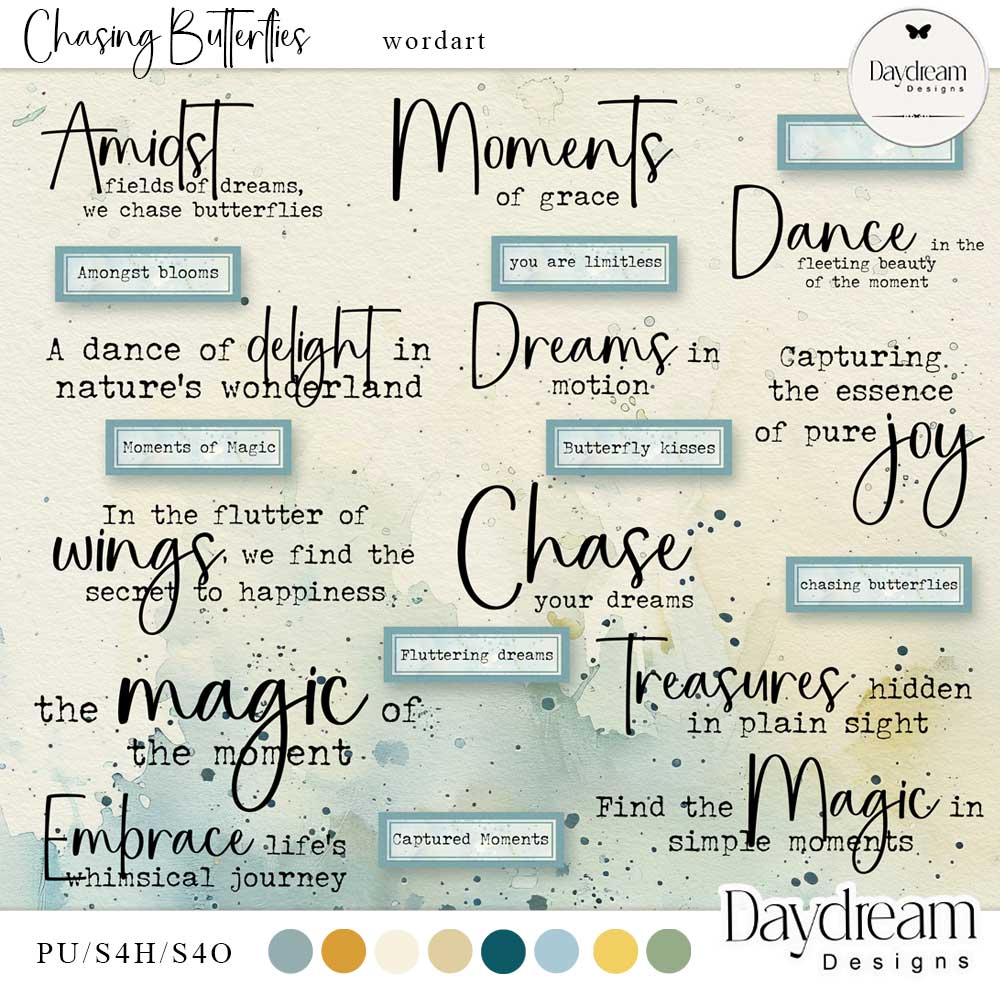 Chasing Butterflies WordArt by Daydream Designs   