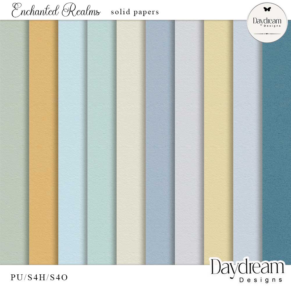 Enchanted Realms Solid Papers by Daydream Designs