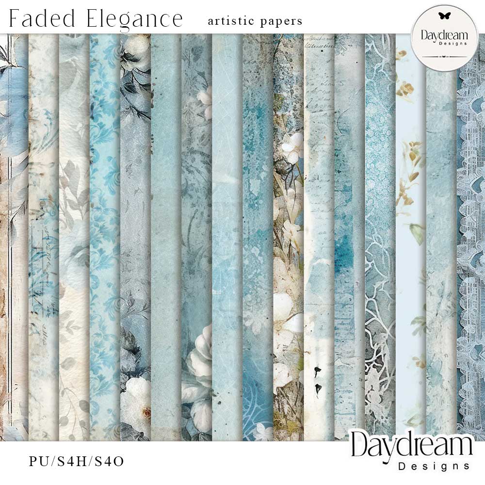 Faded Elegance Artistic Papers by Daydream Designs