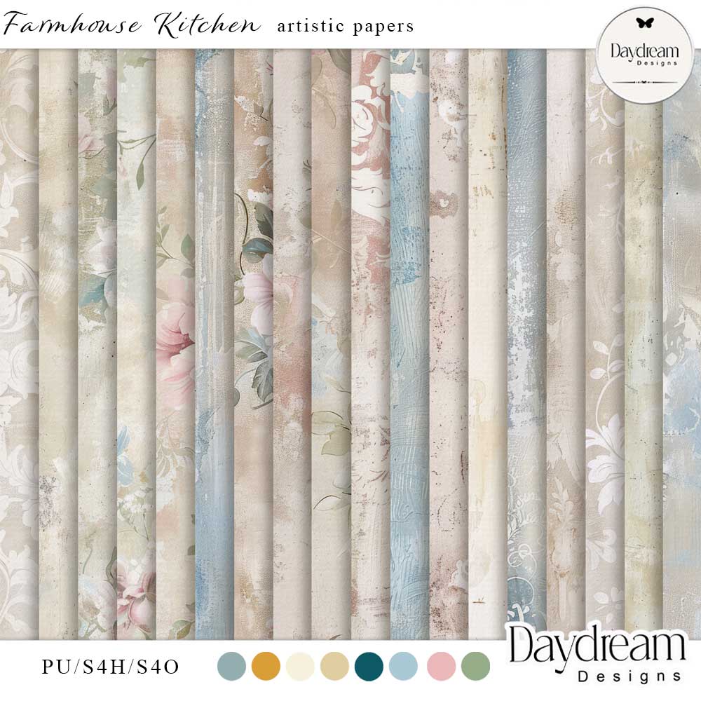 Farmhouse Kitchen Artistic Papers by Daydream Designs 