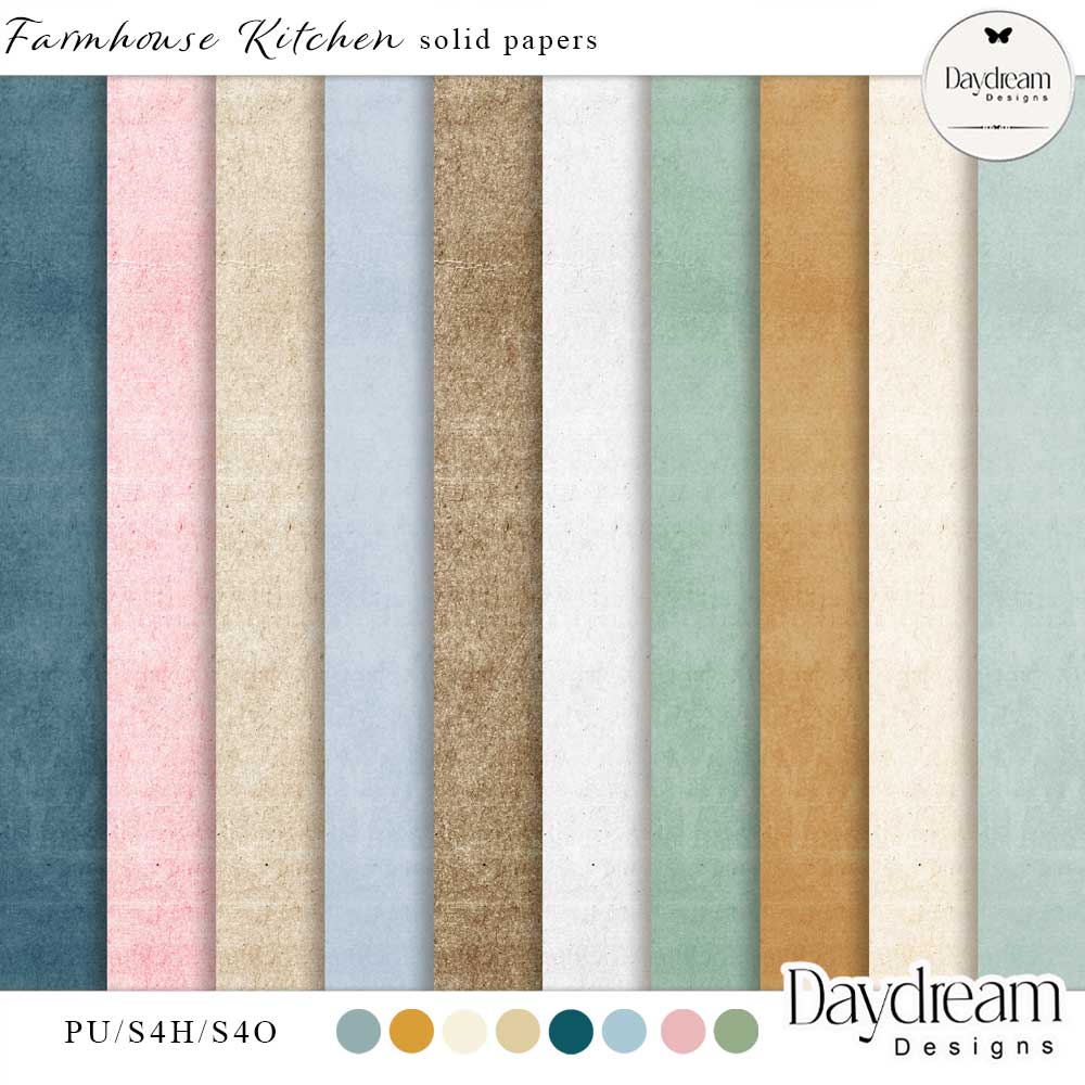 Farmhouse Kitchen Solid Papers by Daydream Designs