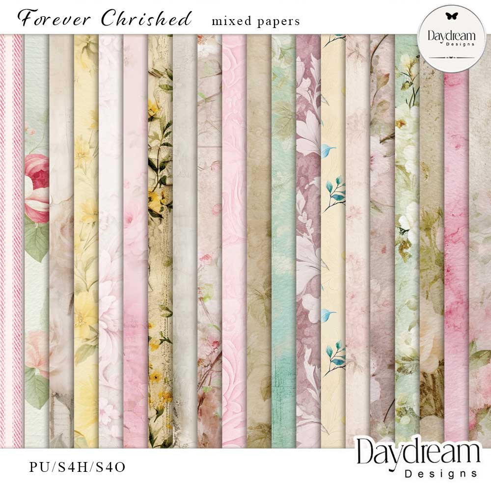 Forever Cherished Mixed Papers by Daydream Designs 