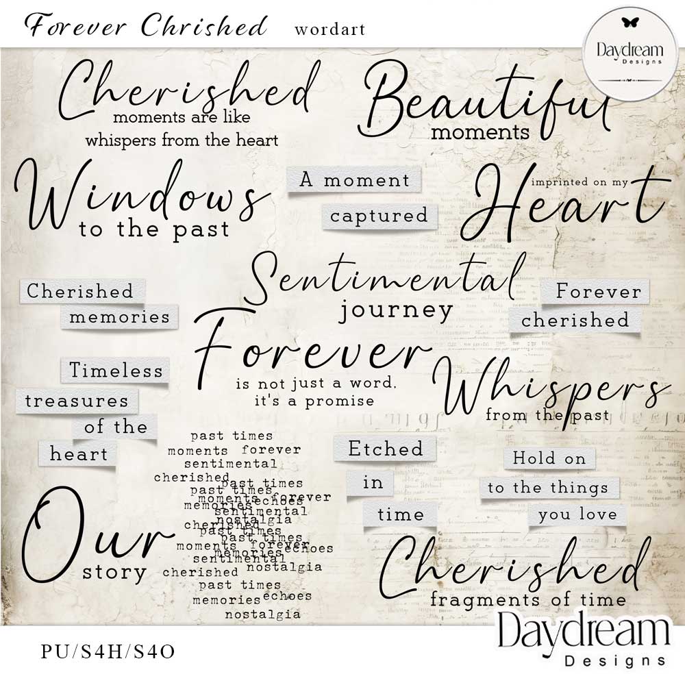 Forever Cherished WordArt by Daydream Designs 