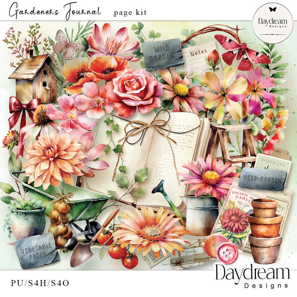 Gardeners Journal Page Kit by Daydream Designs     