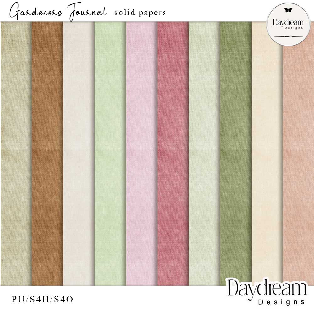 Gardeners Journal Solid Papers by Daydream Designs