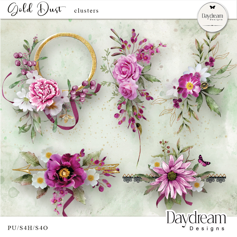 Gold Dust Clusters by Daydream Designs      