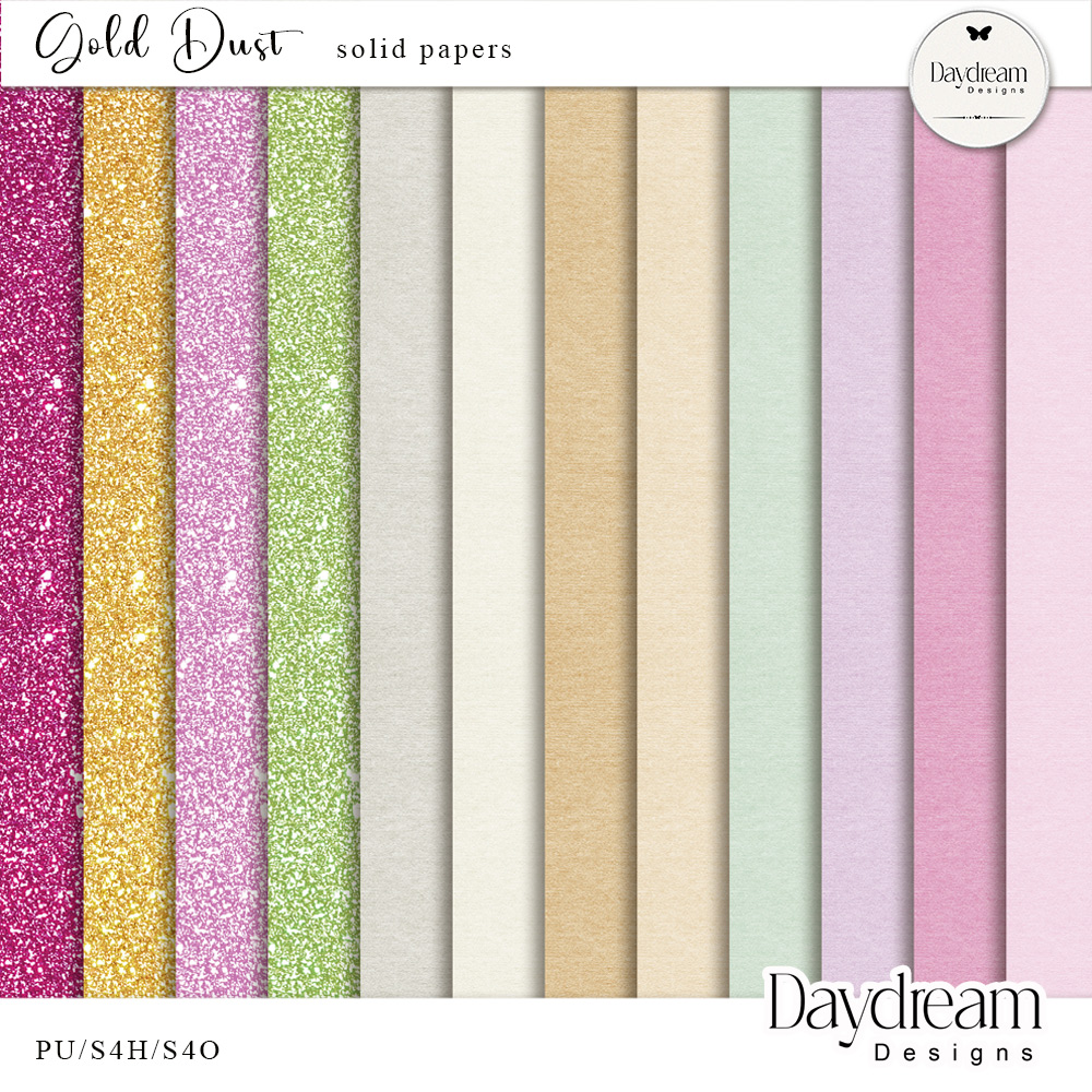 Gold Dust Solid Papers by Daydream Designs 
