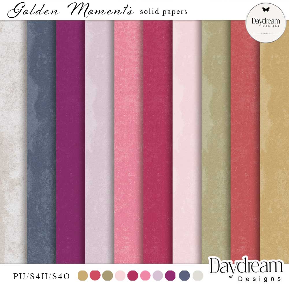 Golden Moments Solid Papers by Daydream Designs