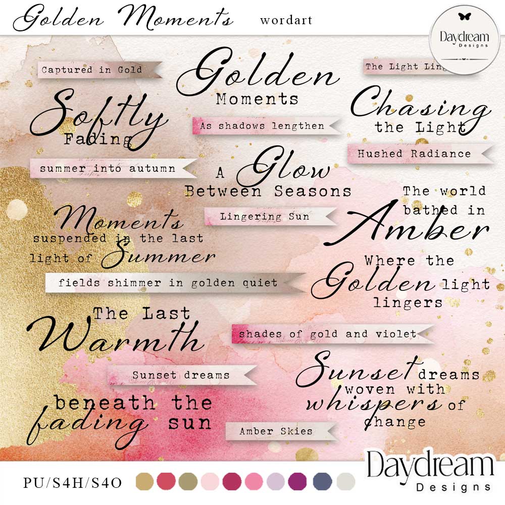 Golden Moments WordArt by Daydream Designs  