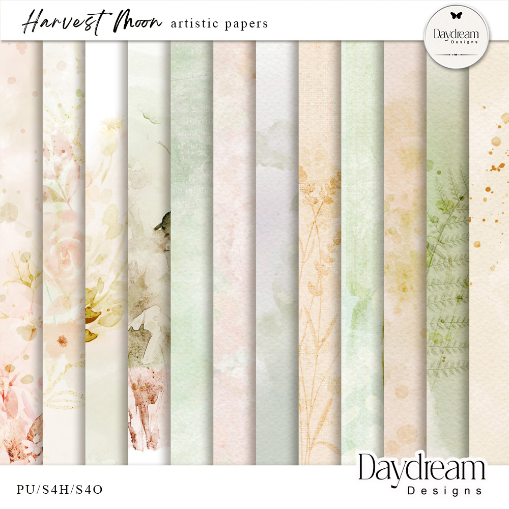 Harvest Moon Artistic Papers by Daydream Designs  