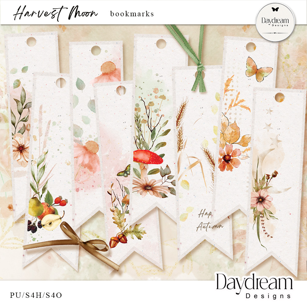 Harvest Moon Bookmarks by Daydream Designs    