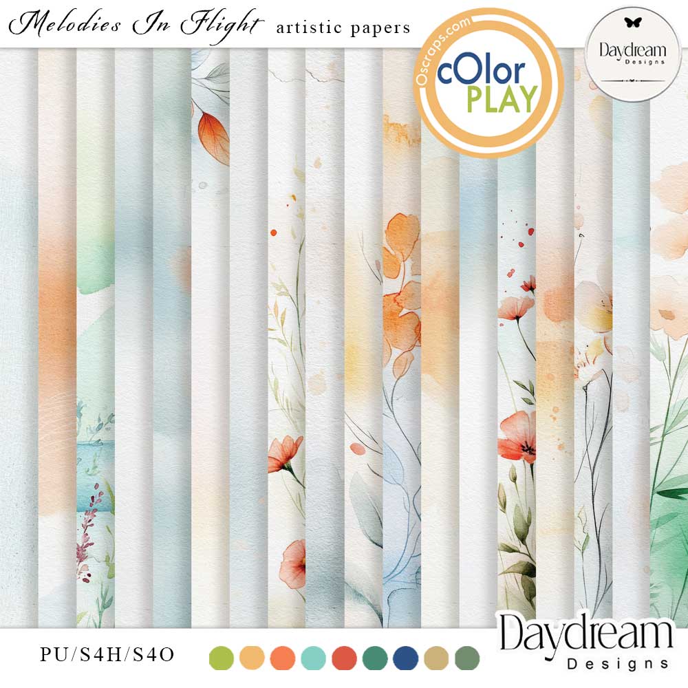 Melodies In Flight Artistic Papers by Daydream Designs 