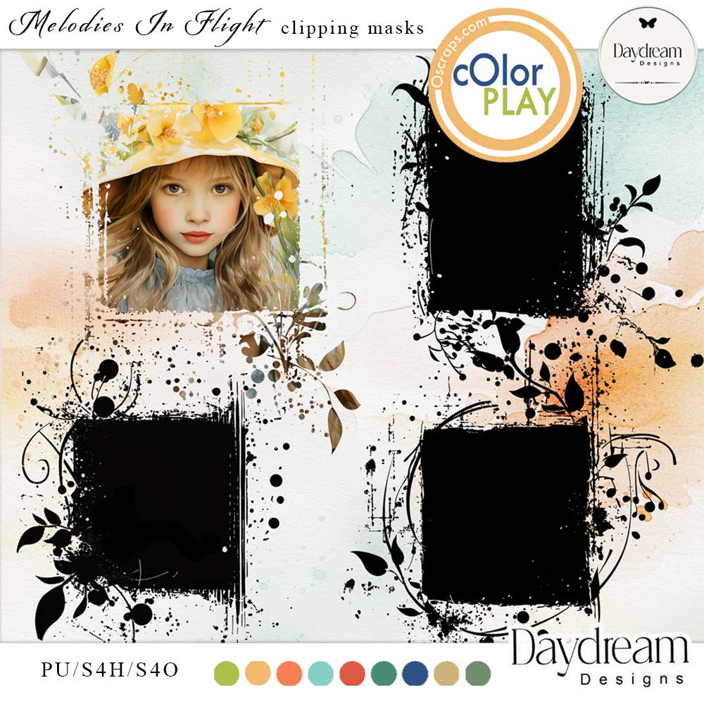 Melodies In Flight Clipping Masks by Daydream Designs  