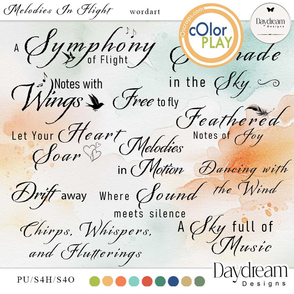Melodies In Flight WordArt by Daydream Designs  