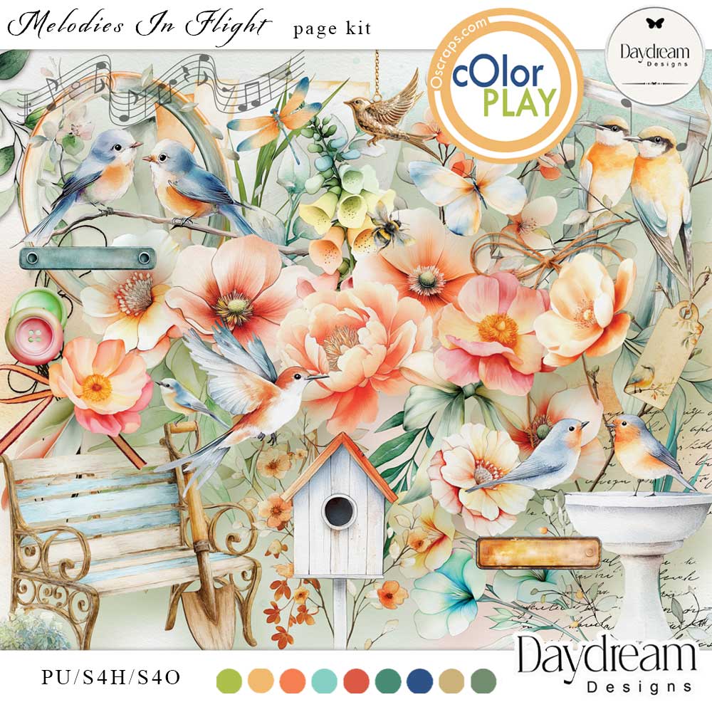 Melodies In Flight Page Kit by Daydream Designs    