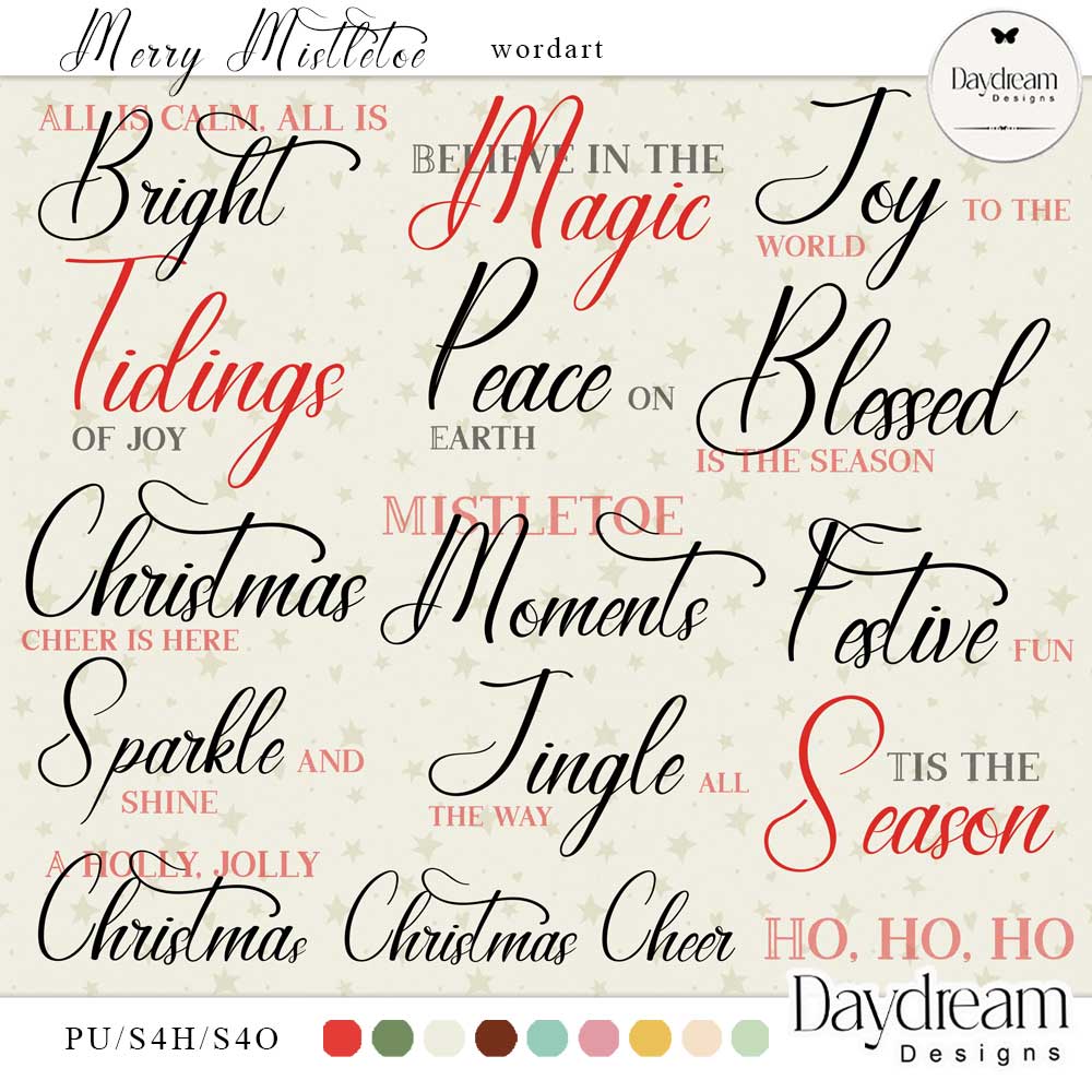 Merry Mistletoe WordArt by Daydream Designs 