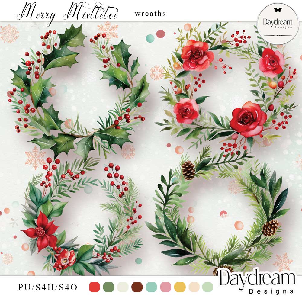 Merry Mistletoe Wreaths by Daydream Designs 
