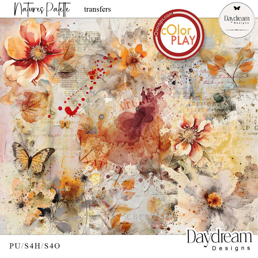 Natures Palette Transfers by Daydream Designs  