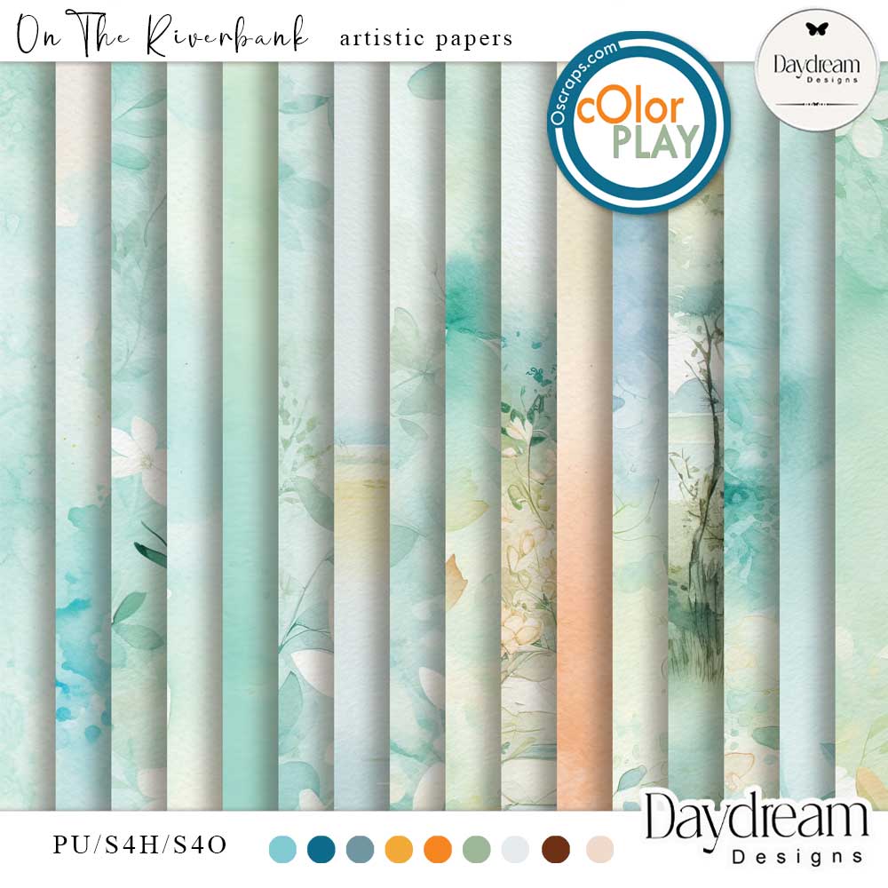 On The Riverbank Artistic Papers by Daydream Designs  