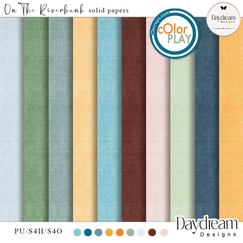On The Riverbank Solid Papers by Daydream Designs