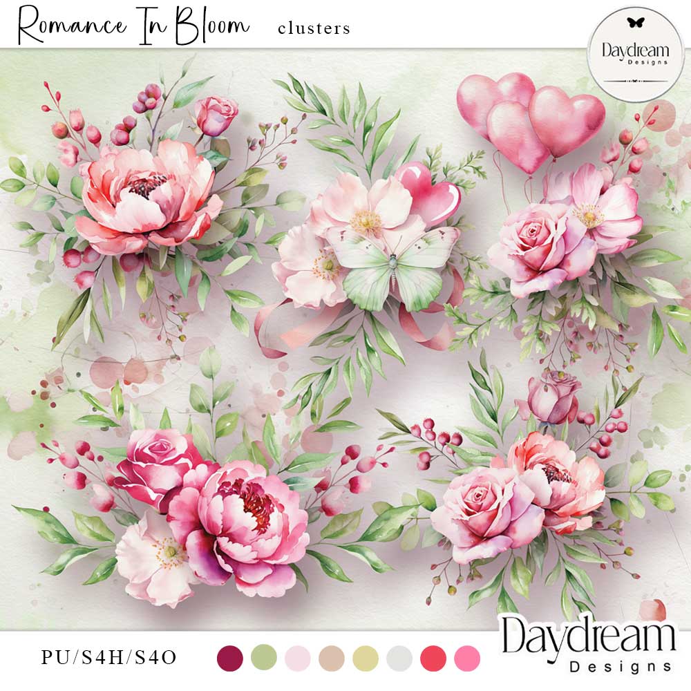 Romance In Bloom Clusters by Daydream Designs   