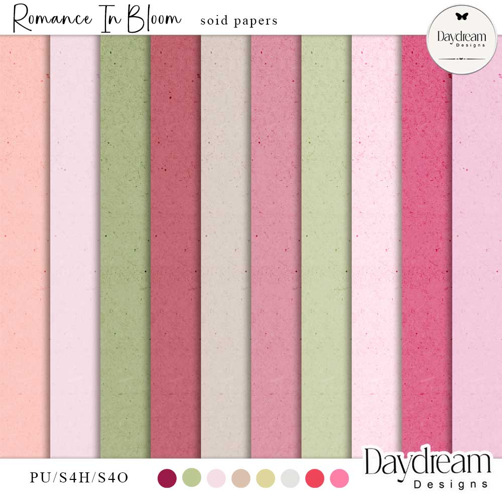 Romance In Bloom Solid Papers by Daydream Designs