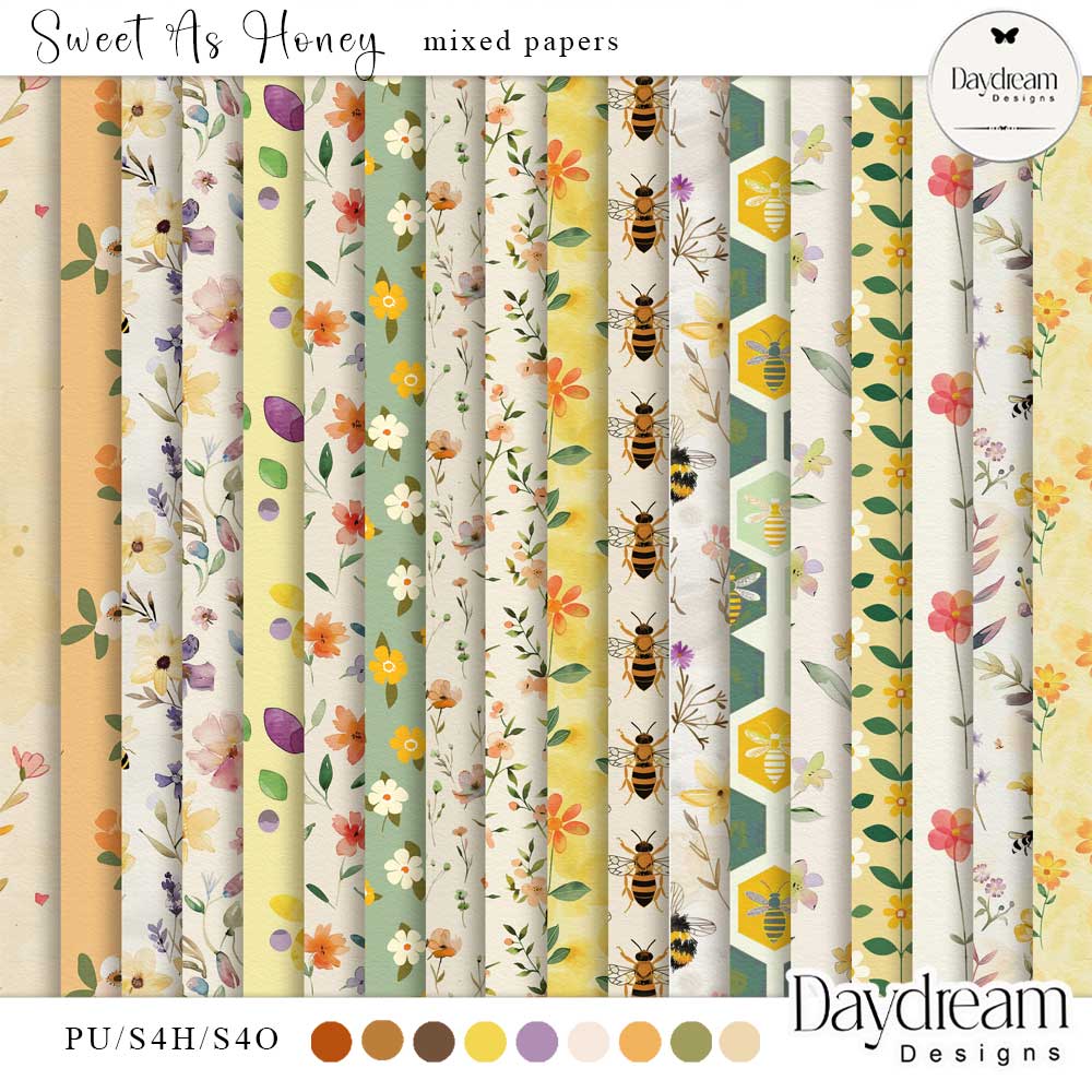 Sweet As Honey Mixed Papers by Daydream Designs