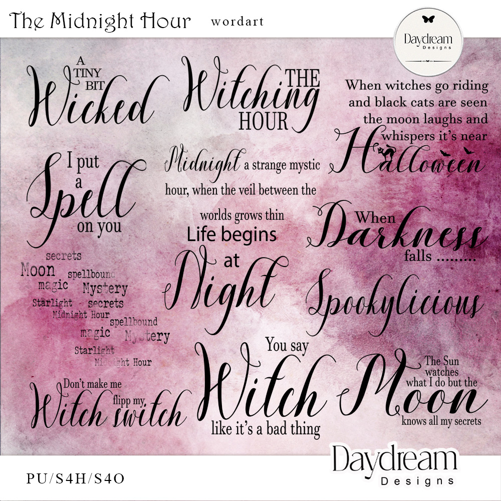 The Midnight Hour WordArt by Daydream Designs