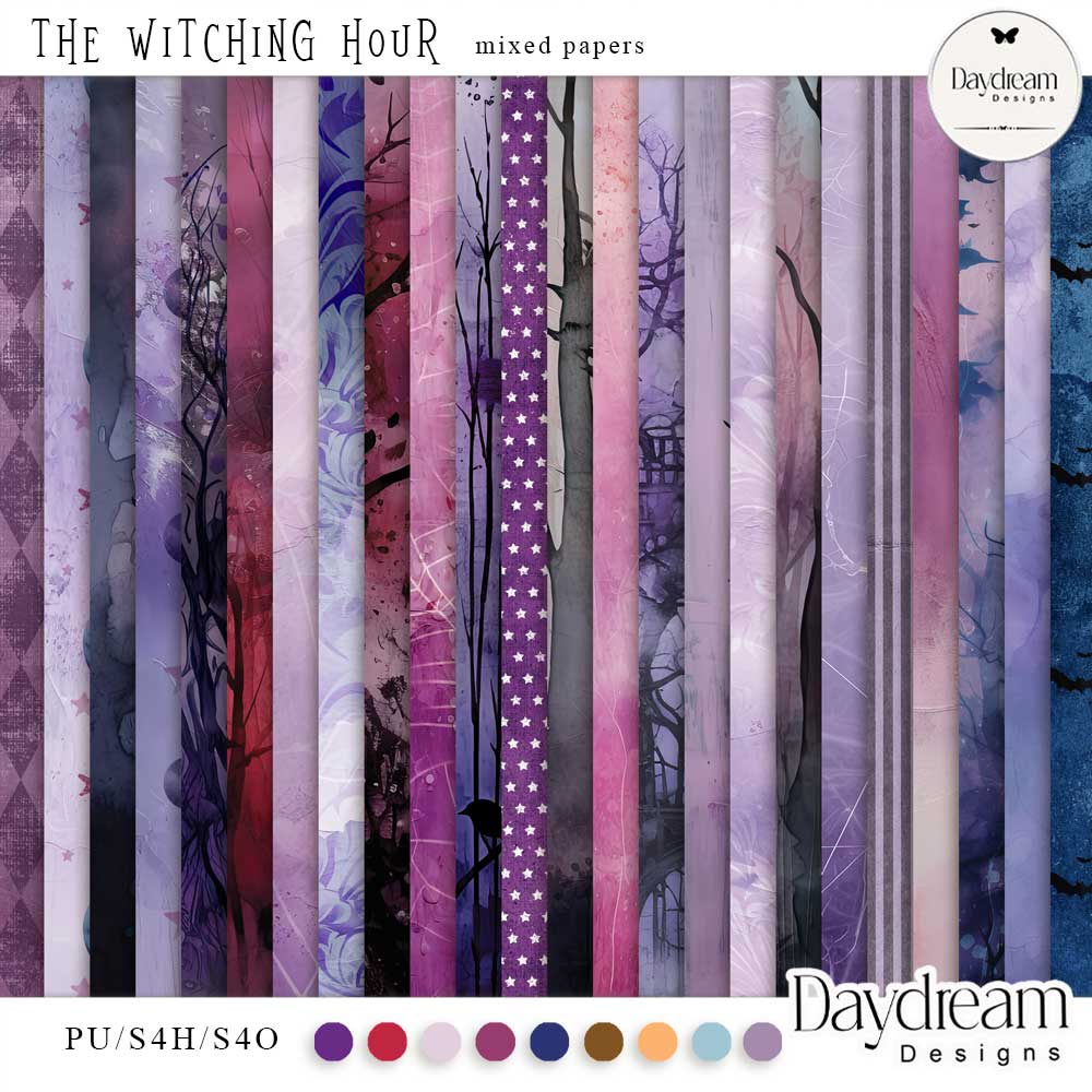 The Witching Hour Mixed Papers by Daydream Designs 