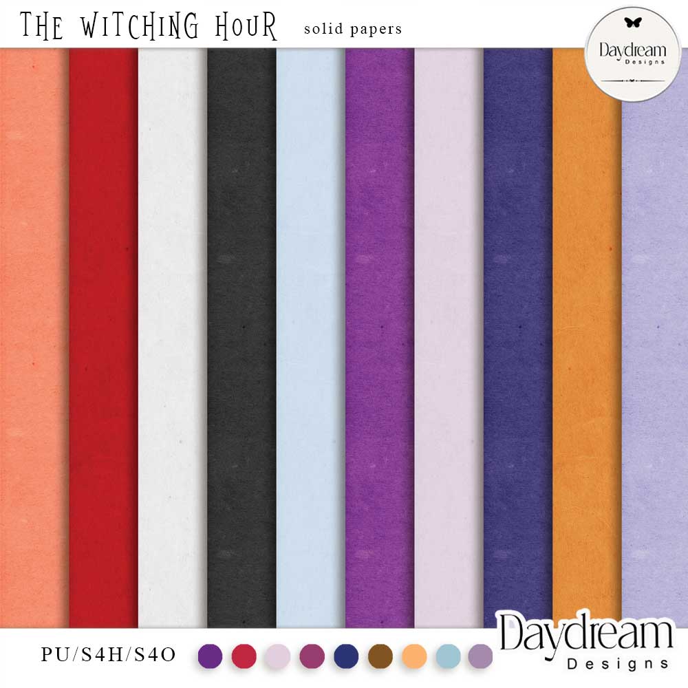 The Witching Hour Solid Papers by Daydream Designs