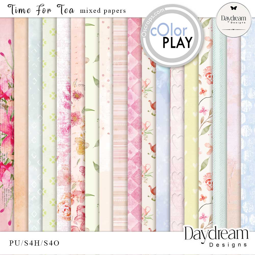 Time For Tea Mixed Papers By Daydream Designs