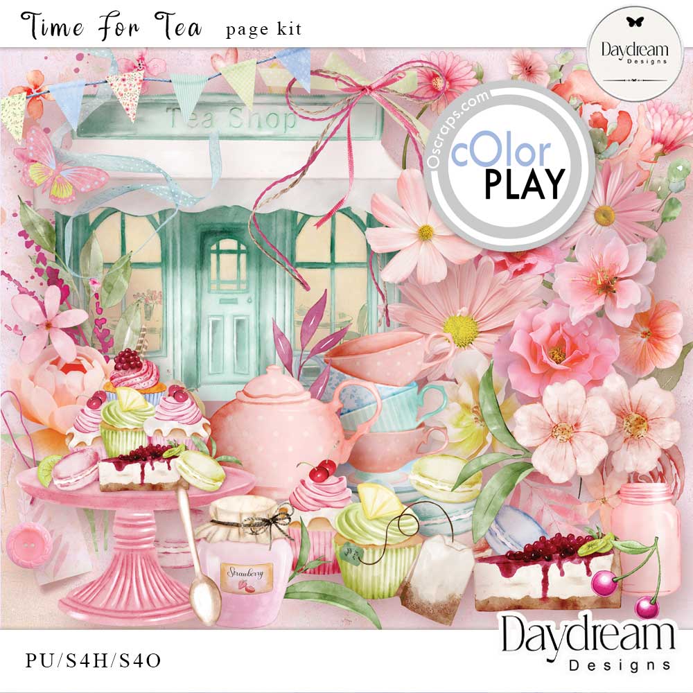 Time For Tea Page Kit By Daydream Designs     