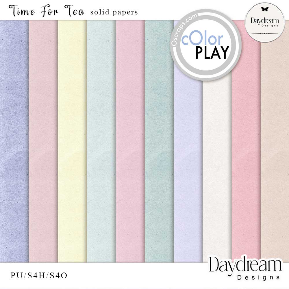 Time For Tea Solid Papers By Daydream Designs