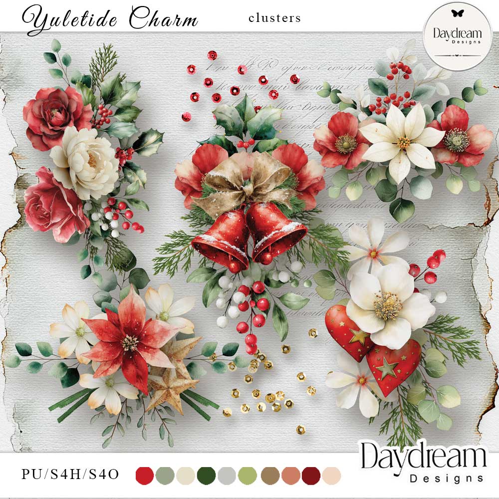 Yuletide Charm Clusters by Daydream Designs   