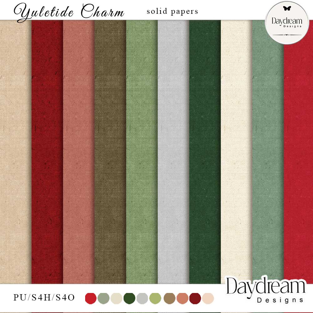 Yuletide Charm Solid Papers by Daydream Designs