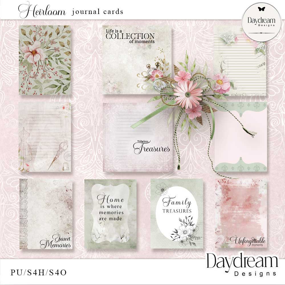 Heirloom Journal Cards by Daydream Designs   