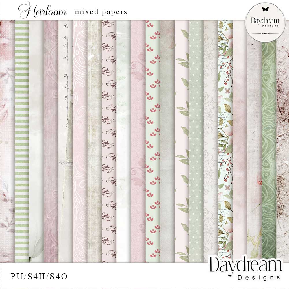 Heirloom Mixed Papers by Daydream Designs 