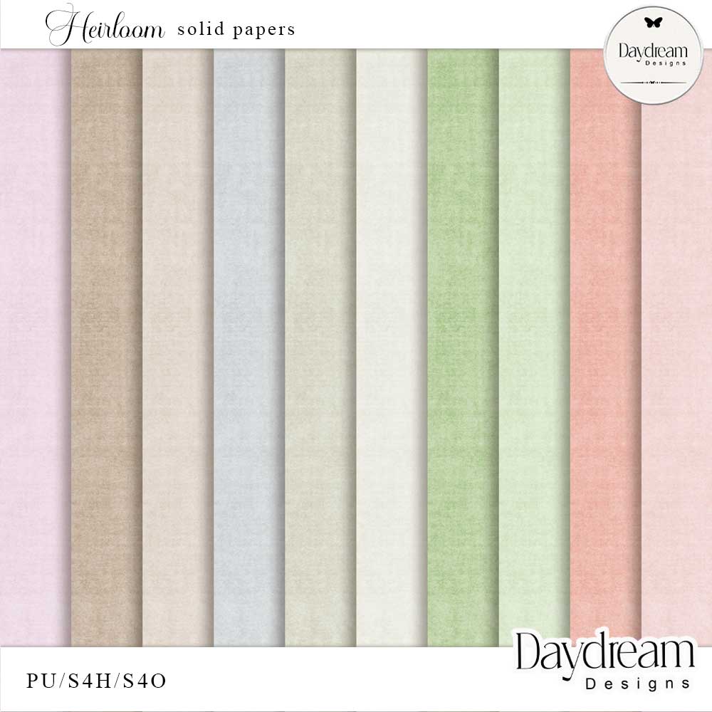 Heirloom Solid Papers by Daydream Designs