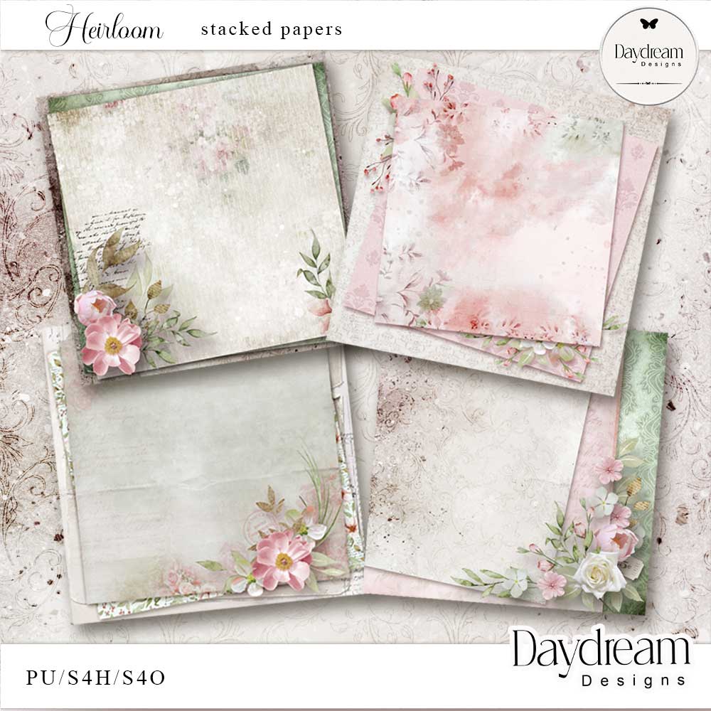 Heirloom Stacked Papers by Daydream Designs 