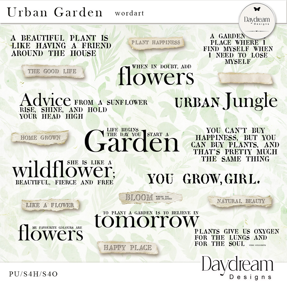 Urban Garden WordArt by Daydream Designs