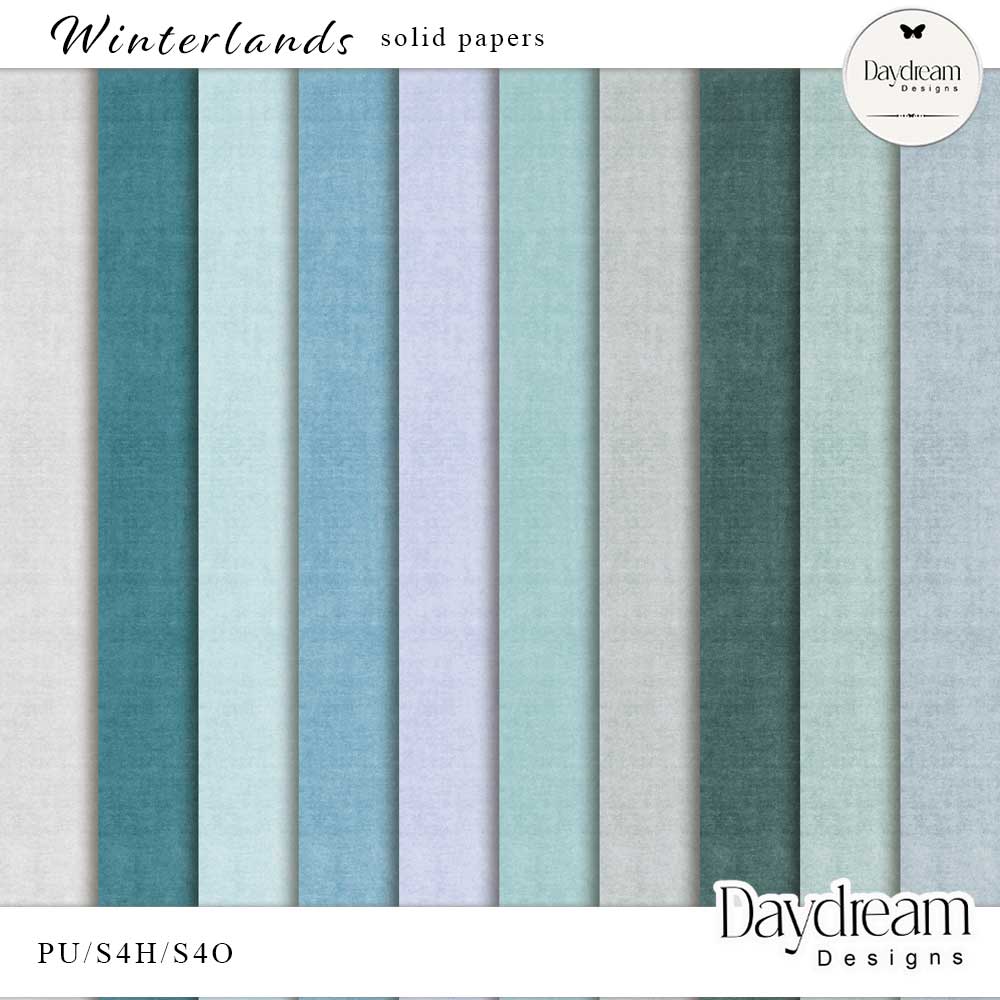 Winterlands Solid Papers by Daydream Dsigns