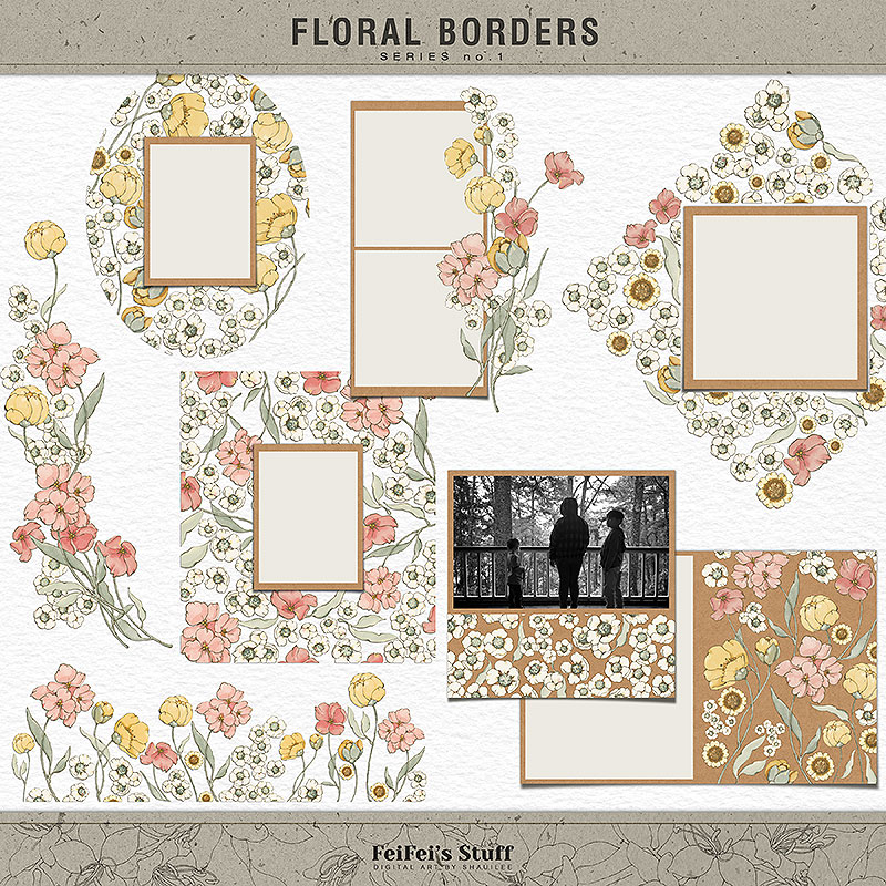 Floral Borders No.1 by FeiFei Stuff