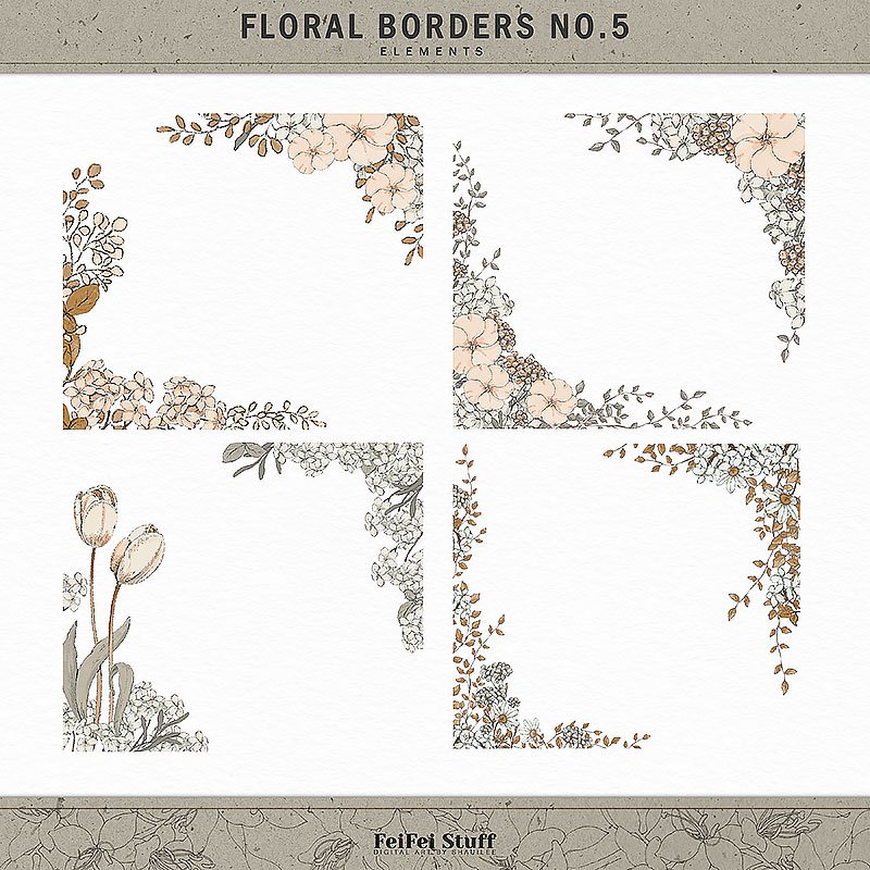 Floral Borders No.5 by FeiFei Stuff