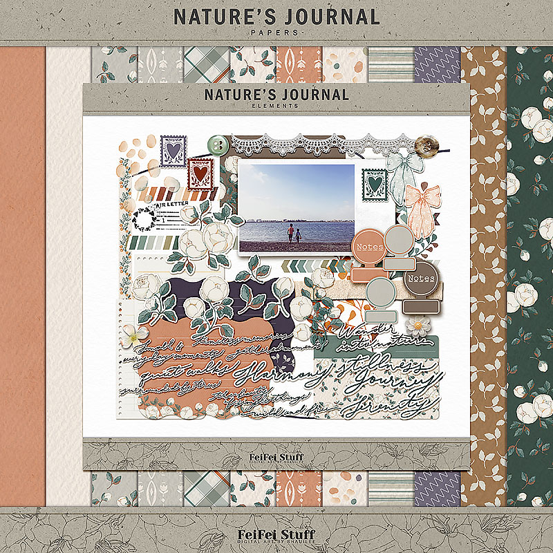 Nature's Journal Digital Scrapbook Kit by FeiFei Stuff