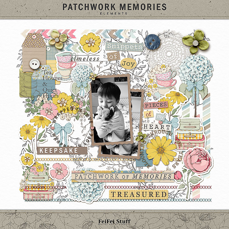 Patchwork Memories Element Pack by FeiFei Stuff