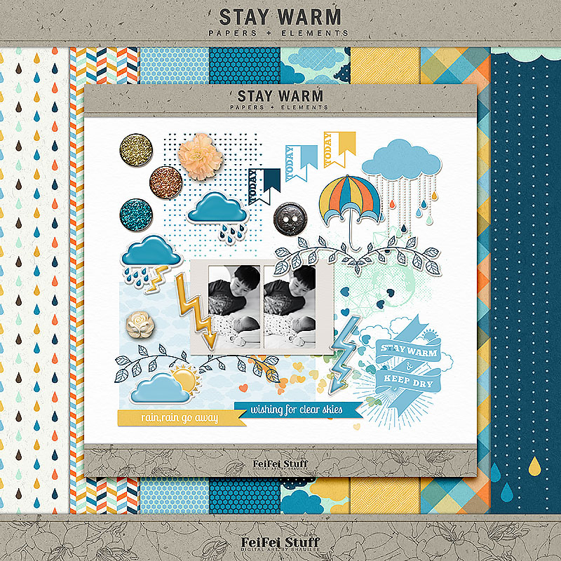 Stay Warm Mini Digital Scrapbook Kit by FeiFei Stuff