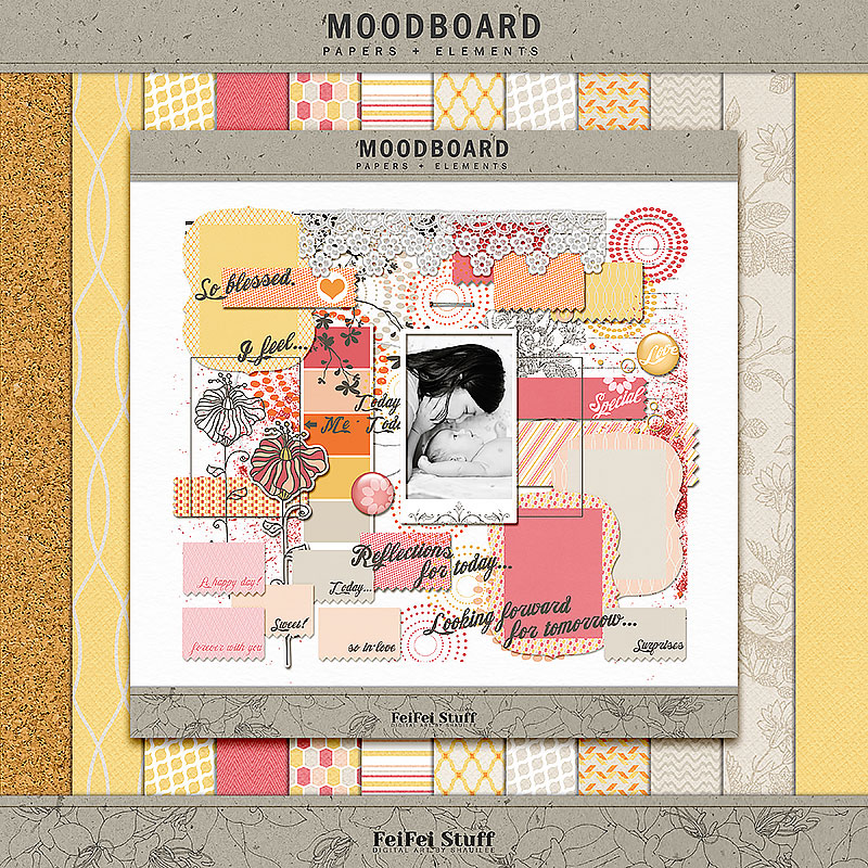 Moodboard Digital Scrapbook Kit by FeiFei Stuff