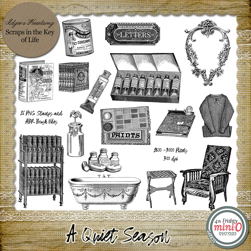 A Quiet Season - 16 PNG Stamps and ABR Brush Files by Idgie's Hearstsong
