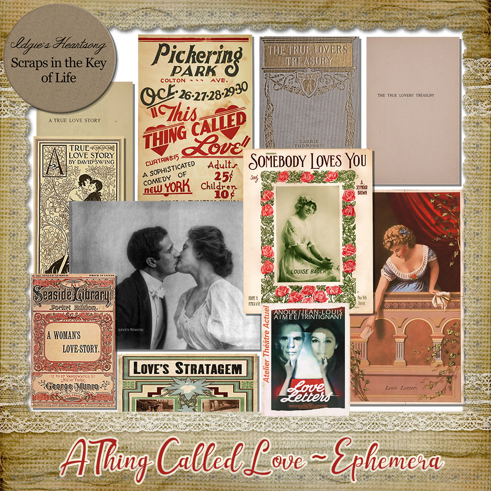 A Thing Called Love - 11 Pieces of Vintage Ephemera by Idgie's Heartsong